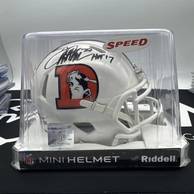 Minicasco de velocidad 75-96 firmado por Terrell Davis con patio - Beckett con holograma Foto 1 de 4