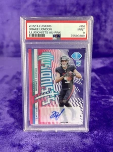 Drake London Rookie RC Auto 2022 Panini Illusions Illusionists Pink /50 PSA 9 - Bild 1 von 2