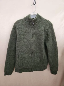 LL Bean Green Lambswool Full Zip Cardigan Sweater - Size: M (reg) - Bild 1 von 6