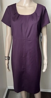 NWT PENDLETON Career Classy Classic Pleated Neck Dress Old Money Wool Blend 12 - Image 1 of 4