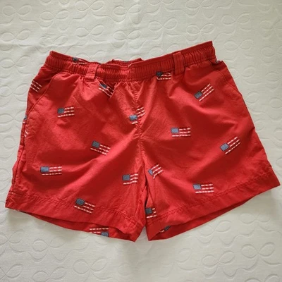 Bañador Columbia PFG Rojo M Patriótico Bandera de Estados Unidos Pantalones Cortos de Pesca 4 de Julio Americano Foto 1 de 4