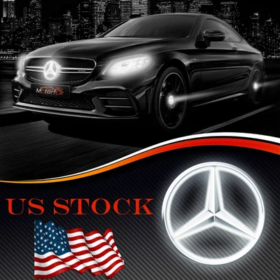 Illuminated NEW Badge Logo For Mercedes-Benz Front Grille Star Emblem LED Light✔ — 第 1/4 张图片
