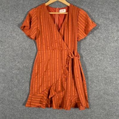 Showpo Dress Womens 6 Red Wrap Faux Wrap Striped Coastal Cocktail Party Flowy - image 1 of 4