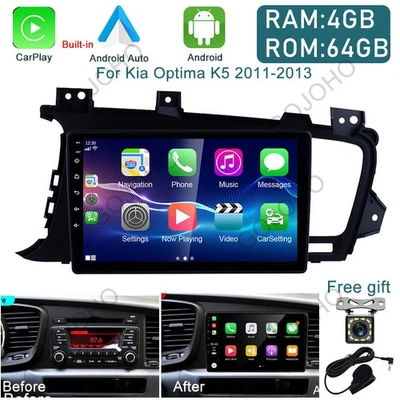 4+64GB For 2011-2013 Kia Optima K5 Radio CarPlay Android 13 Car Stereo GPS Navi - Image 1 of 4