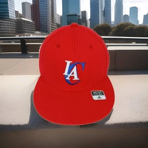 Los Angeles Clippers Adidas NBA Red Hat Flex Fit LAC Logo One Size Acrylic Wool  - Picture 1 of 15