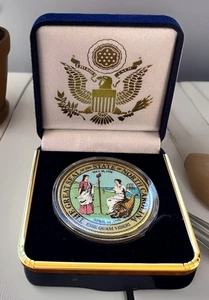 NORTH CAROLINA NC State Seal Colorized Collectible Challenge Coin With Case - Picture 1 of 6