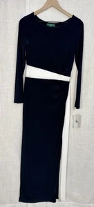 NWT RALPH LAUREN Women's Evening Colorblock Long Gown Sz 8 Holiday Event Dress - Picture 1 of 8