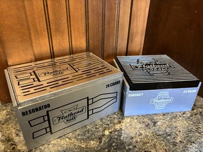 Árbol de levas CAO FLATHEAD 554 Y RESONADOR 860 AMBAS CAJAS DE CIGARROS VACÍAS DE MADERA COMO NUEVO Foto 1 de 4