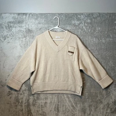 Pullover Brunello Cucinelli Rib Cashmere con Detalle Monili Talla XS Calce Grande Foto 1 de 4