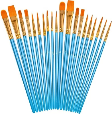 Soucolor 20Pcs Acrylic Paint Brushes Set, Round Pointed Tip Artist Brushes for - Image 1 of 4