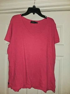 CAMISA POLO MUJER RALPH LAUREN CUELLO EN V ROSA AZUL MARINO LOGO TALLA GRANDE - Imagen 1 de 3