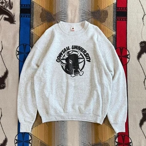 Vintage 90s Cowtail University Cow Crewneck Sweatshirt Size XL Made In USA - Picture 1 of 6