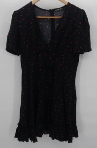 Shein black with red love hearts dress - Size L EU40/42 US 8/10 - Picture 1 of 3