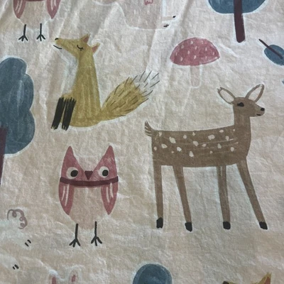 Edredón doble Pottery Barn Kids Willa Woodland Animals y farsa estándar, búho ciervo Foto 1 de 4