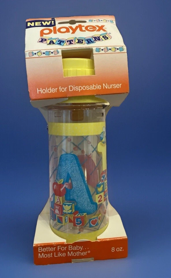 De colección Playtex PATRONES DECORADOS ORIG Niñera Pezón Plano Drop-In 8oz Biberón Foto 1 de 4