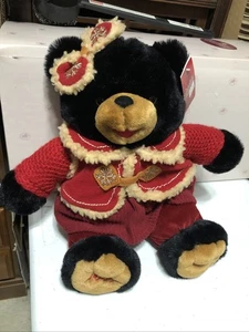 Dan Dee 14 “ Christmas Teddy Bear Girl Plush Black --2006--NEW See Pics. - Picture 1 of 5