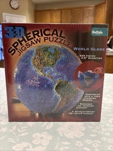 BUFFALO GAMES 3D World Globe Spherical Jigsaw Puzzle, 530 Pieces New Sealed - Picture 1 of 4