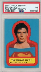 1978 Topps DC Comics Superman Aufkleber The MAN OF STEEL PSA 7 NM - Bild 1 von 2