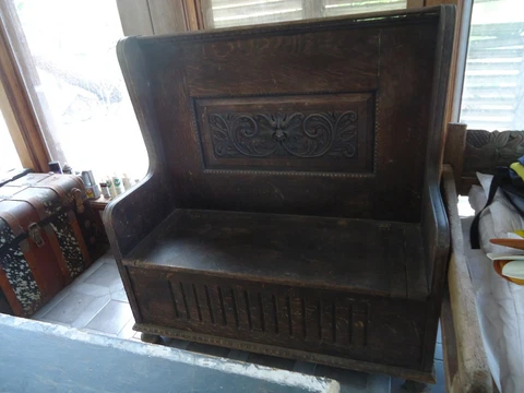 Original Antique Settle  Bench Cover