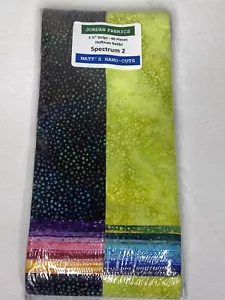 Jordan Fabrics Hoffman Batik Spectrum 2 Hand Cut 2 1/2" Fabric Strips~40pcs NIP - Picture 1 of 4