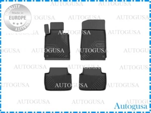 NEW LHD BLACK RUBBER FLOOR MATS ALL WEATHER CAR LINERS FOR BMW E46 1998-2005 RWD - Picture 1 of 4