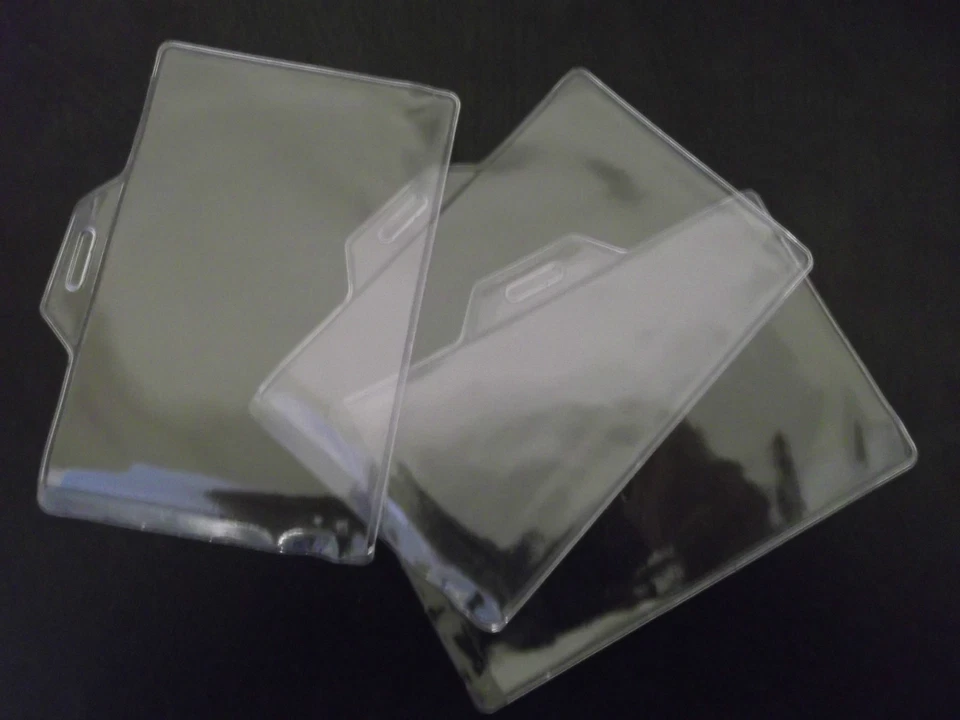 Bolsos de plástico transparentes transparentes para tarjetas de identificación de 10 a 100 valores