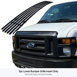 Fits 2008-2014 Ford Econoline/ E Series Passenger Black Bumper Billet Grille - Bild 1 von 7