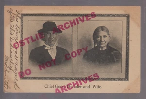Good Thunder MINNESOTA 1910 SIOUX INDIAN CHIEF Good Thunder & Wife Indians MN - Picture 1 of 2