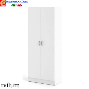 Scarpiera Salvaspazio 2 Ante 5 Ripiani Bianco 69 x 35 x h 170 cm Armadio Moderno - Foto 1 di 3