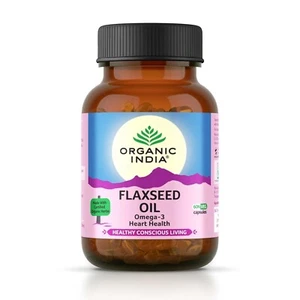 ORGANIC INDIA Flax Seed Oil 60 Veg Capsules - Picture 1 of 3