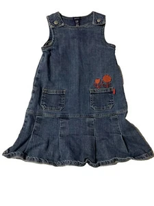 Baby Gap Stretch size 4 blue denim toddler girls sleeveless jumper dress - Picture 1 of 9