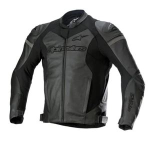 Alpinestars GP Force Leather Motorcycle Motorbike Jacket Street Black Black - Picture 1 of 4