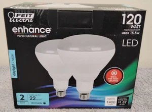 FEIT ELECTRIC ENHANCE VIVID NATURAL LIGHT 120 WATT 2 BR40 BULBS. (03) - Picture 1 of 7