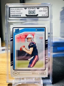 2024 Donruss Drake Maye Rated Rookie GMG Graded 10 Gem Mint 💎 RC - Picture 1 of 1