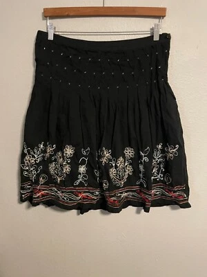 Speechless Juniors Skirt Size 11 Black Floral Embroidered Beaded Whimsigoth Y2K Foto 1 de 4