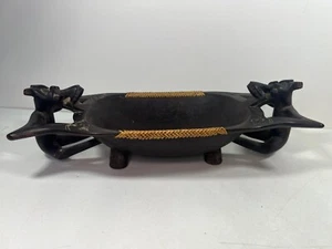 ANTIQUE TRIBAL KAYAN DAYAK CHIEF'S BOWL Vintage Woven Edges - Picture 1 of 18
