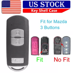 Car Key Shell Case Fob for 2010 2011 2012 Mazda MX-5 Miata CX-7 CX-9 WAZSKE13D01 - Picture 1 of 10