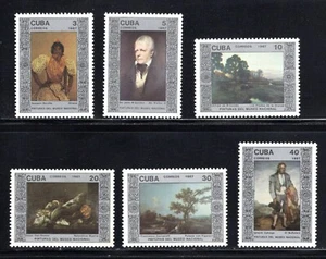 sCUBA Sc# 2919-2924 PINTURAS DE MUSEO NAT'L obras de arte CPL SET de 6 1987 MNH - Imagen 1 de 1