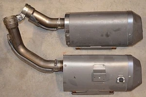 Yamaha Left LH & Right RH Muffler Silencer Exhaust Pipe 14B-7 14B-8 Slip-On Dual - Picture 1 of 6