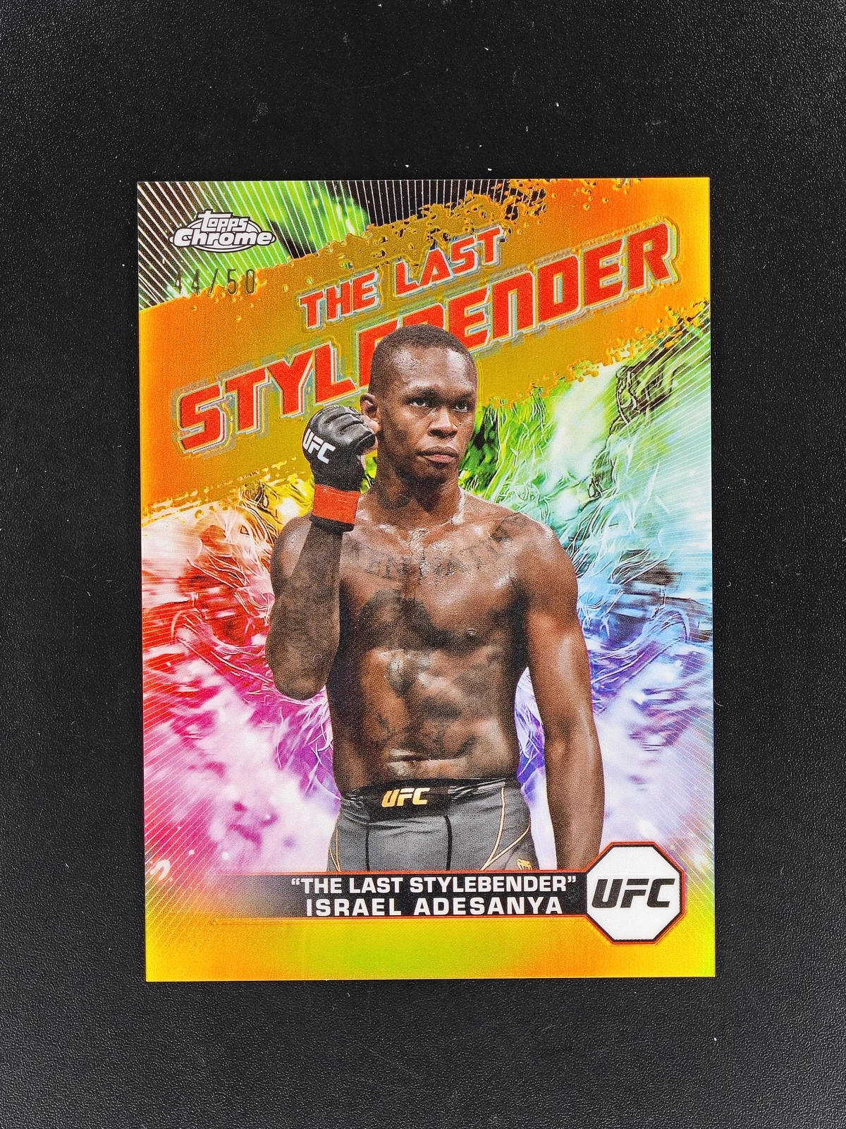 2024 Topps Chrome UFC Israel Adesanya AKA The Last Stylerender Gold /50 MDJ1Y
