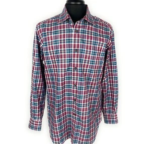 David Donahue Kleid Shirt kariertes Muster groß 100 % Baumwolle - Bild 1 von 6