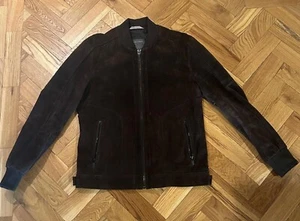 Men’s Brown Zara real suede Smart jacket Absolute Bargain BNWOT  size L - Picture 1 of 4