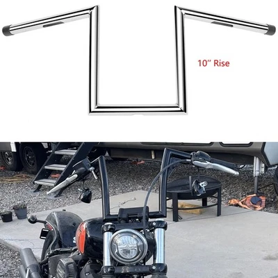 1" 25mm Handlebar Ape Hanger Z-Bar 10" Rise For Kawasaki Vulcan 690 1500 2000 - Image 1 of 4