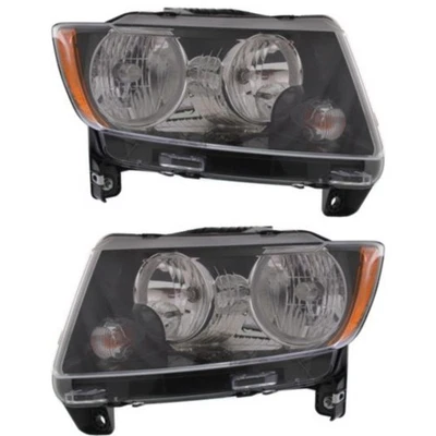 Driver and Passenger Side Headlights For Jeep Compass 2013-2017 Halogen w/ Bulbs - Image 1 of 4