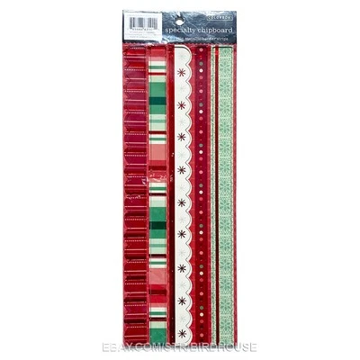 Christmas Holiday Borders Metallic Non-Adhesive Chipboard 12" Embellishments - Image 1 of 4