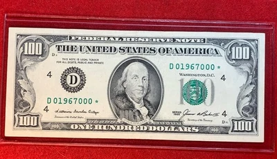 $100 SERIES 1985 ~ STAR NOTE ~ D 01967000* Birth Year Note CLEVELAND District - Image 1 of 4