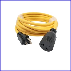 Cable de extensión duradero NEMA 6-20 - 25 PIES, cable amarillo con conectores de alta resistencia - Imagen 1 de 7