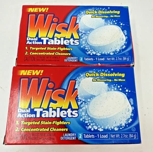 (2) Wisk Laundry Detergent Dual Action Tablets Laundry Detergent 2 Pack New - Picture 1 of 2