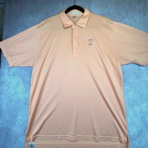 Peter Millar Summer Comfort Shirt Mens XL Golf Performance Polo Peach Logo Travl - Picture 1 of 7