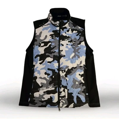 Hombres Polo Ralph Lauren RLX GOLF Azul Chaqueta Chaleco Talla Mediana Mezcla de Lana Foto 1 de 4